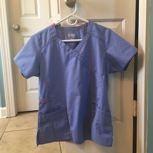 Light blue scrub top